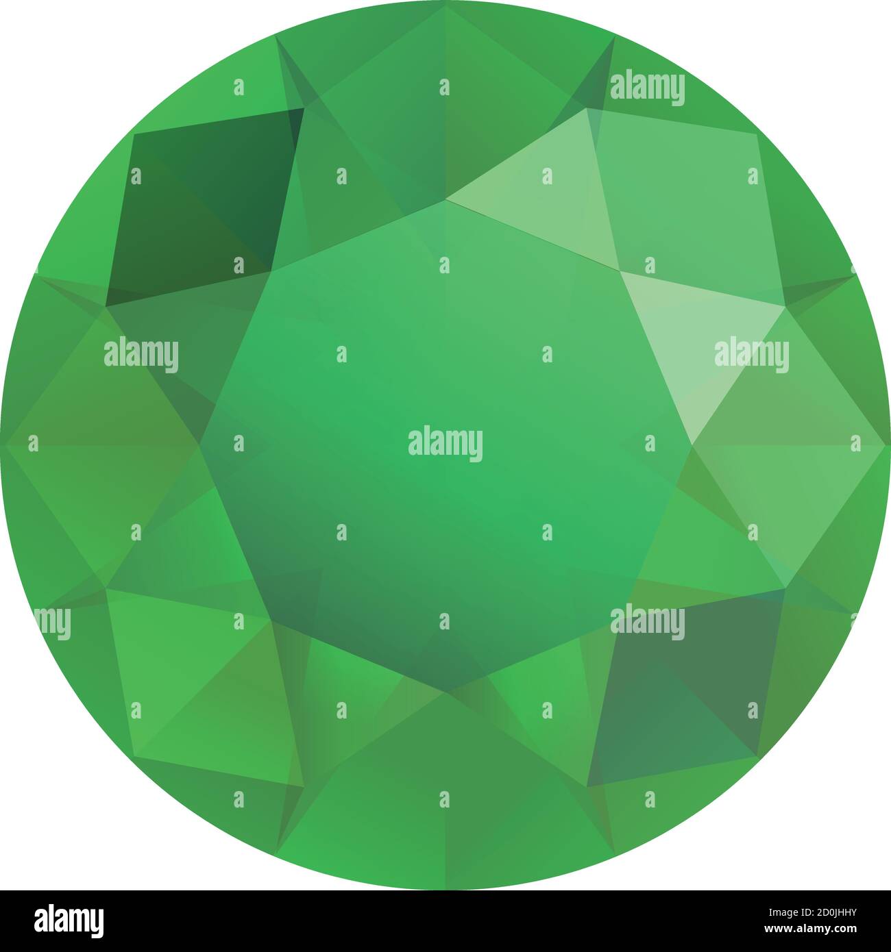 Pierre gemmole verte, pierres émeraude, face de table avant découpée au diamant de pierres vertes Illustration de Vecteur