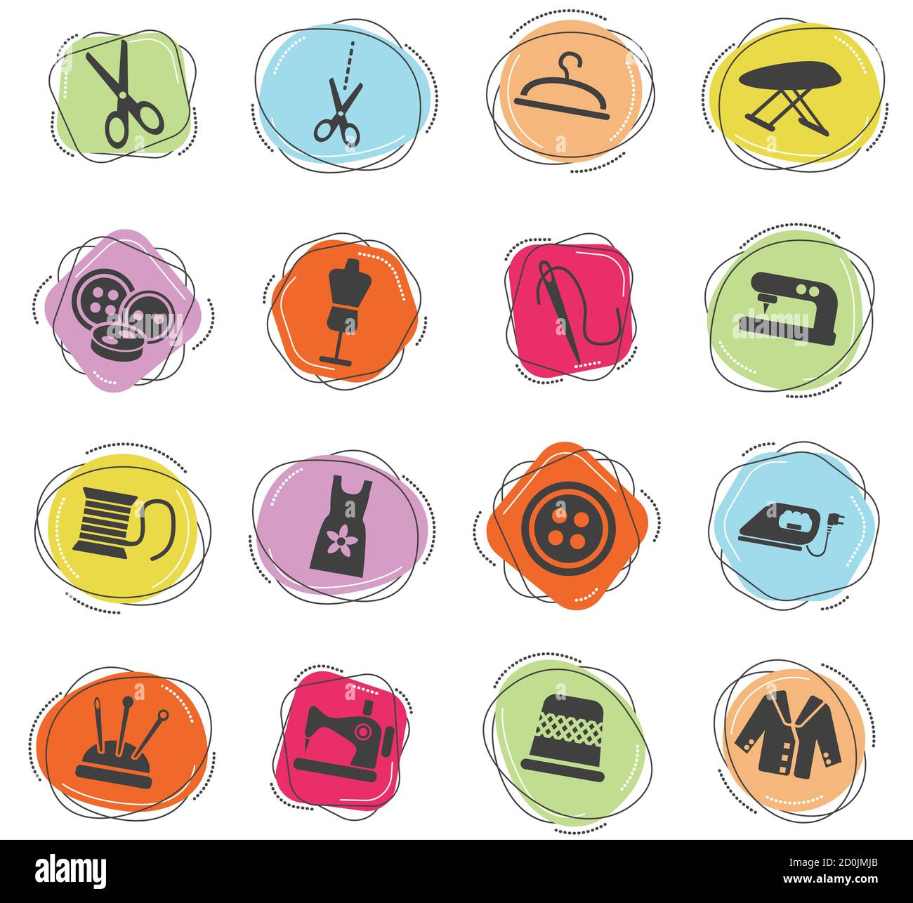 La couture icon set Illustration de Vecteur