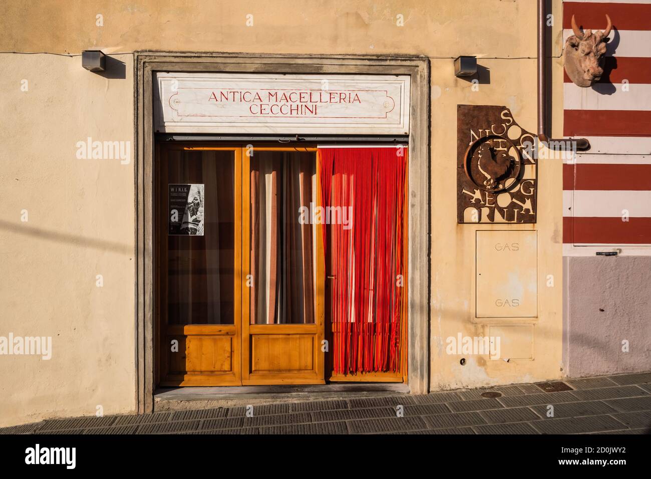 Panzano, Chianti, Italie - août 29 2020 : Antica Macelleria Cecchini, la boutique Butcher dirigée par Dario Cecchini célèbre pour Bistecca Fiorentina et Panzan Banque D'Images