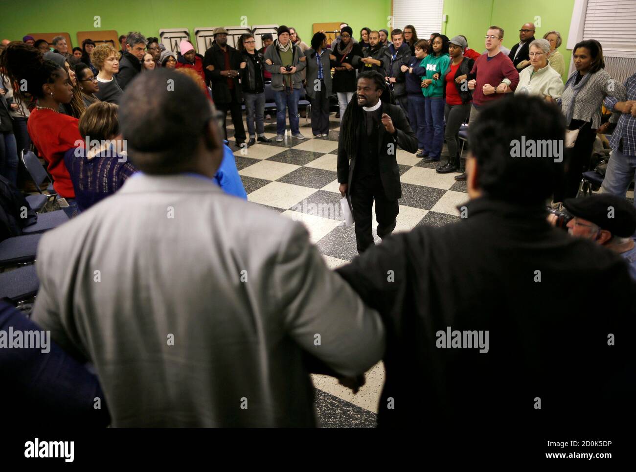 Reverend Osagyefo Sekou Conducts A Training Session Guiding Attendees On How To Hold A Non Violent And Peaceful Demonstration In Preparation For The Verdict By A Missouri Grand Jury On The Fatal Shooting