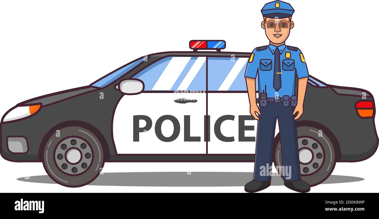 Cartoon Police Car Banque D Image Et Photos Alamy