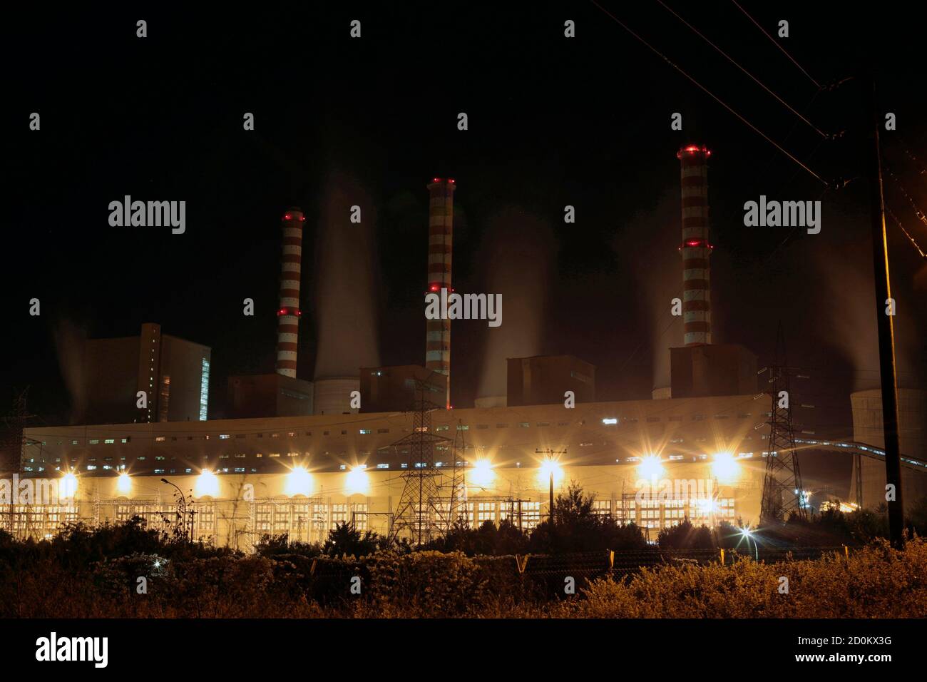 The Power Plant Of Agios Dimitrios In Seen During Night Operations In The Valley Of Ptolemais Near The Town Of Kozani Some 500 Km North Of Athens On September 29 2011 According