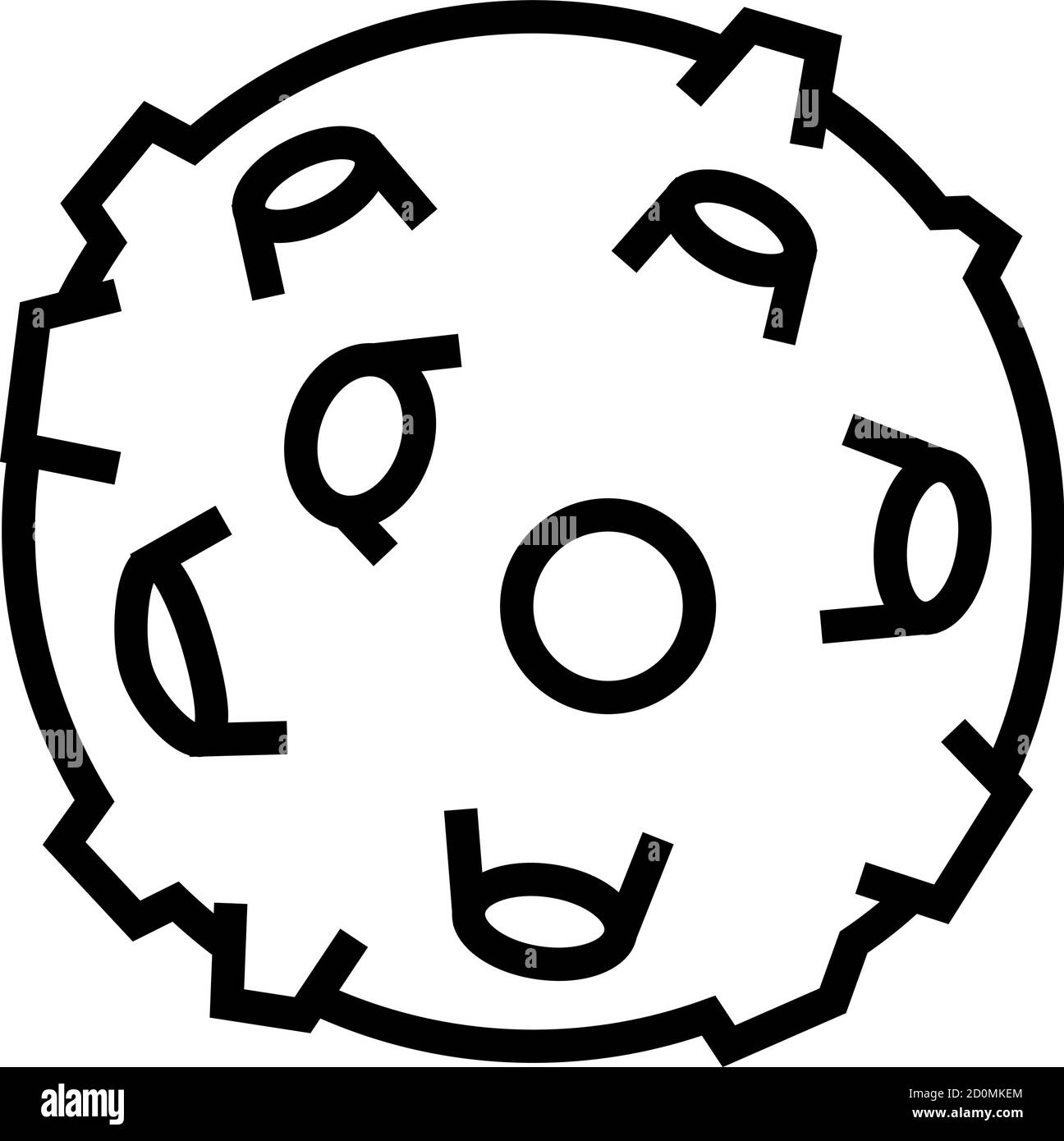 illustration vectorielle de l'icône de la ligne satellite naturelle de la terre de lune Illustration de Vecteur