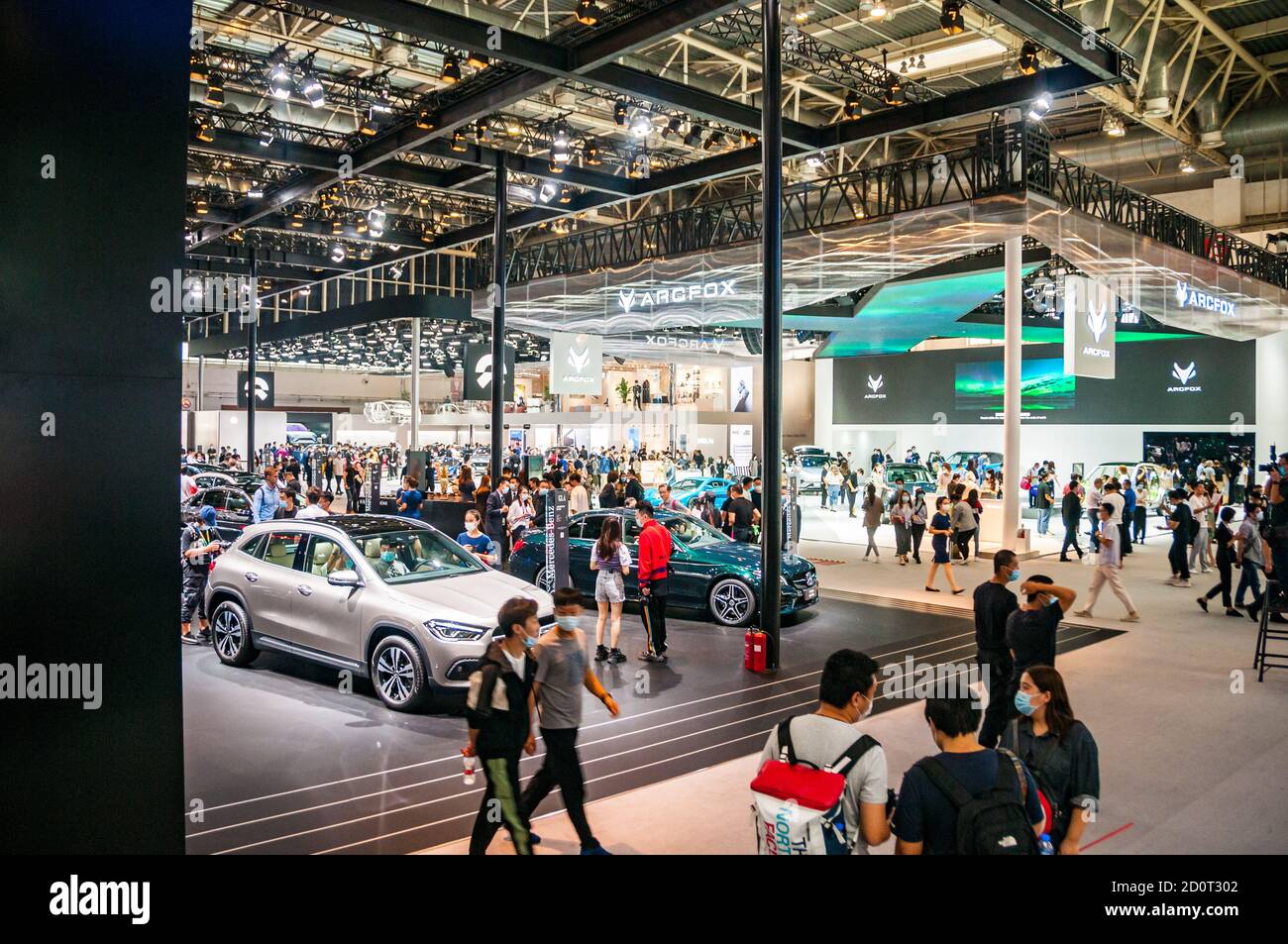 Scène du salon de l'auto de Pékin 2020. Banque D'Images