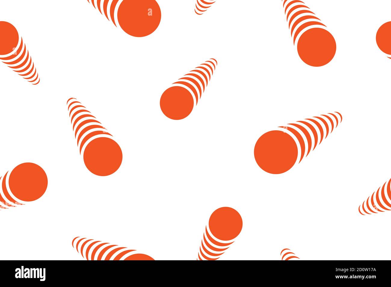 Motif d'arrière-plan abstrait sans couture, composé de cercles dans l'abstraction de mouvement/célébration. Art vectoriel moderne, ludique et simple de couleur orange. Banque D'Images
