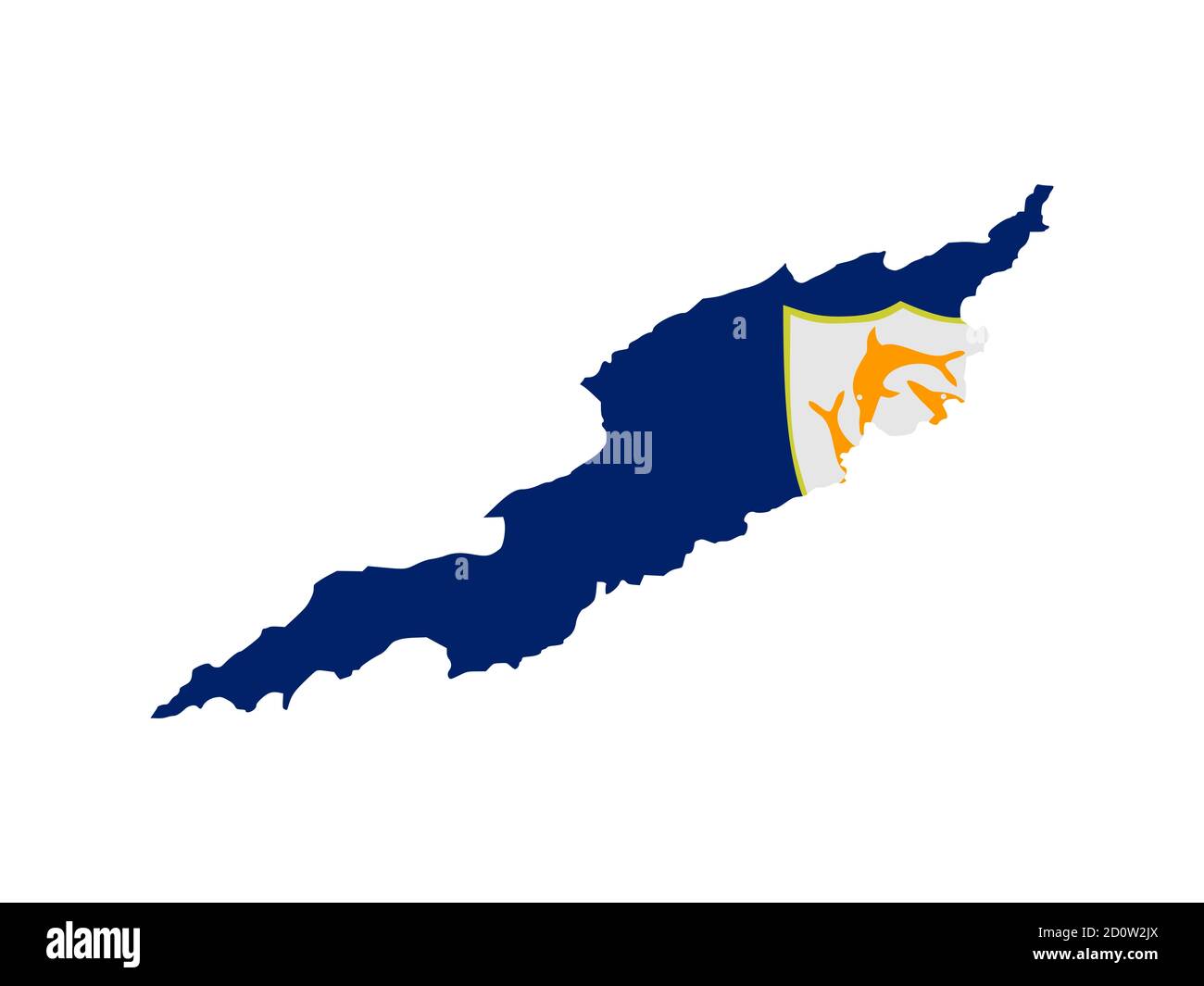 Drapeau sous forme de pays géographique, Anguilla, Amérique latine et Caraïbes, Caraïbes, Amériques, Amérique du Nord Banque D'Images