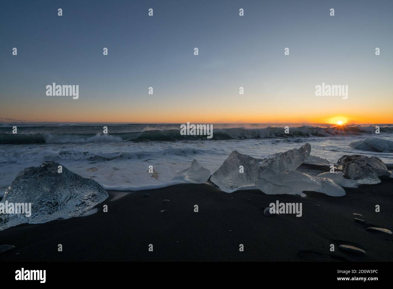 Plage de diamants de Jökulsárlón Banque D'Images