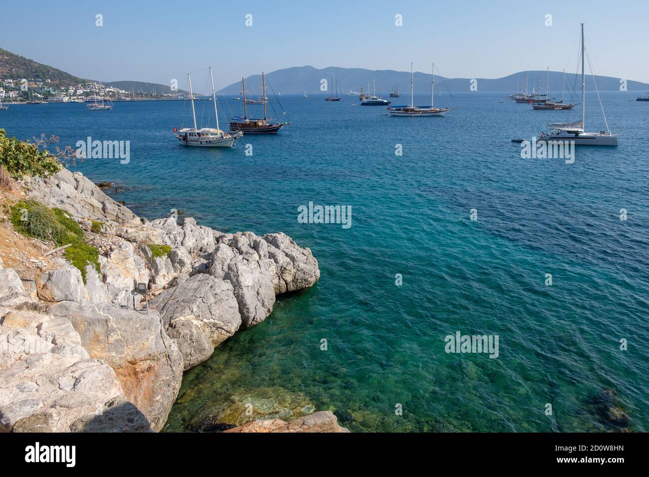 Eaux turquoise spectaculaires de la mer Égée - Bodrum, Turquie Banque D'Images