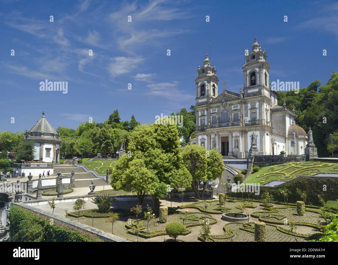 Portugal, Minho dsitrict, Braga, l'église BOM Jesus do Monte et les jardins ornementaux Banque D'Images