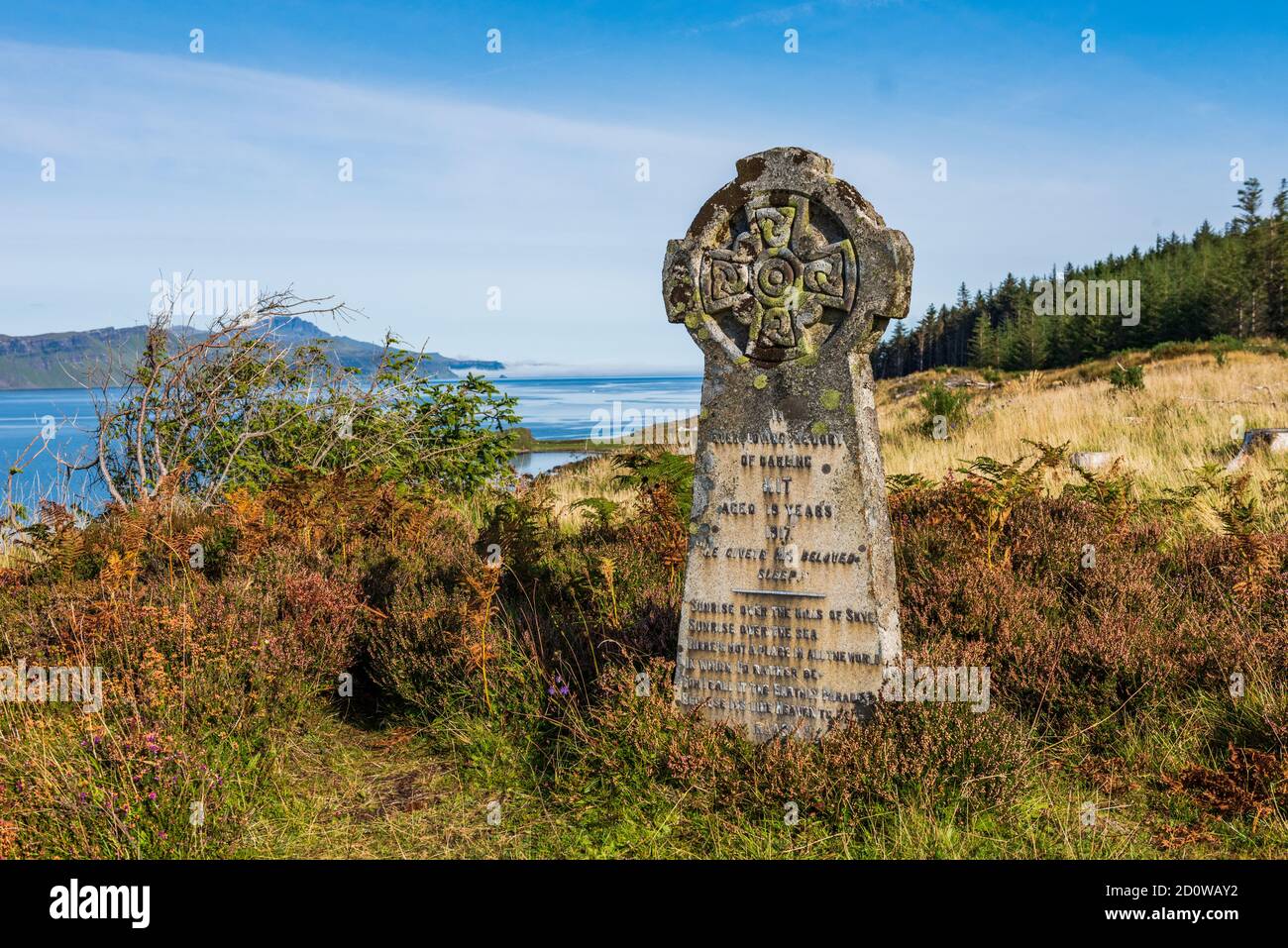 Memorial à Kit sur Temptation Hill sur l'île de Raasay Ecosse Banque D'Images