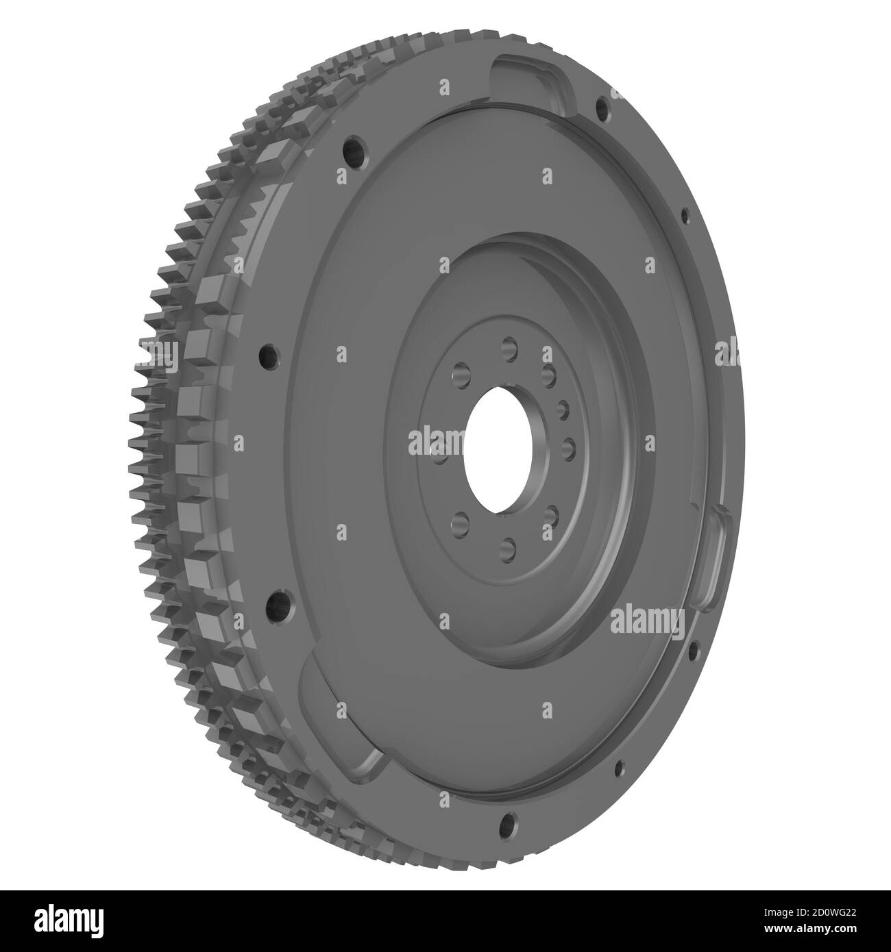 Volant moteur à combustion interne. Un volant de voiture isolé sur fond blanc. Détail de la voiture. Illustration 3D Banque D'Images