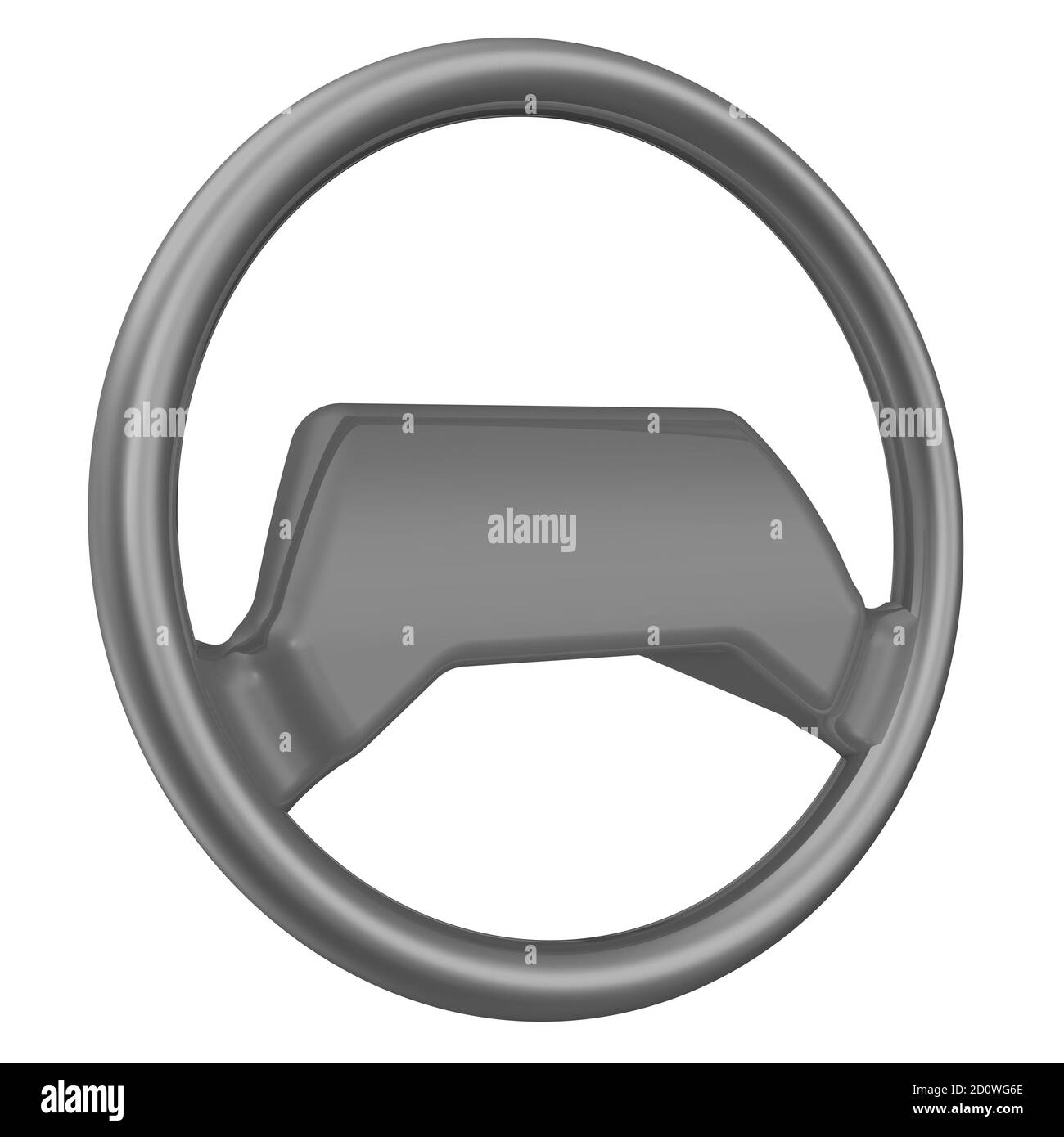 Volant de direction de la voiture. Un volant gris (colonne de direction) isolé sur fond blanc. Illustration 3D Banque D'Images