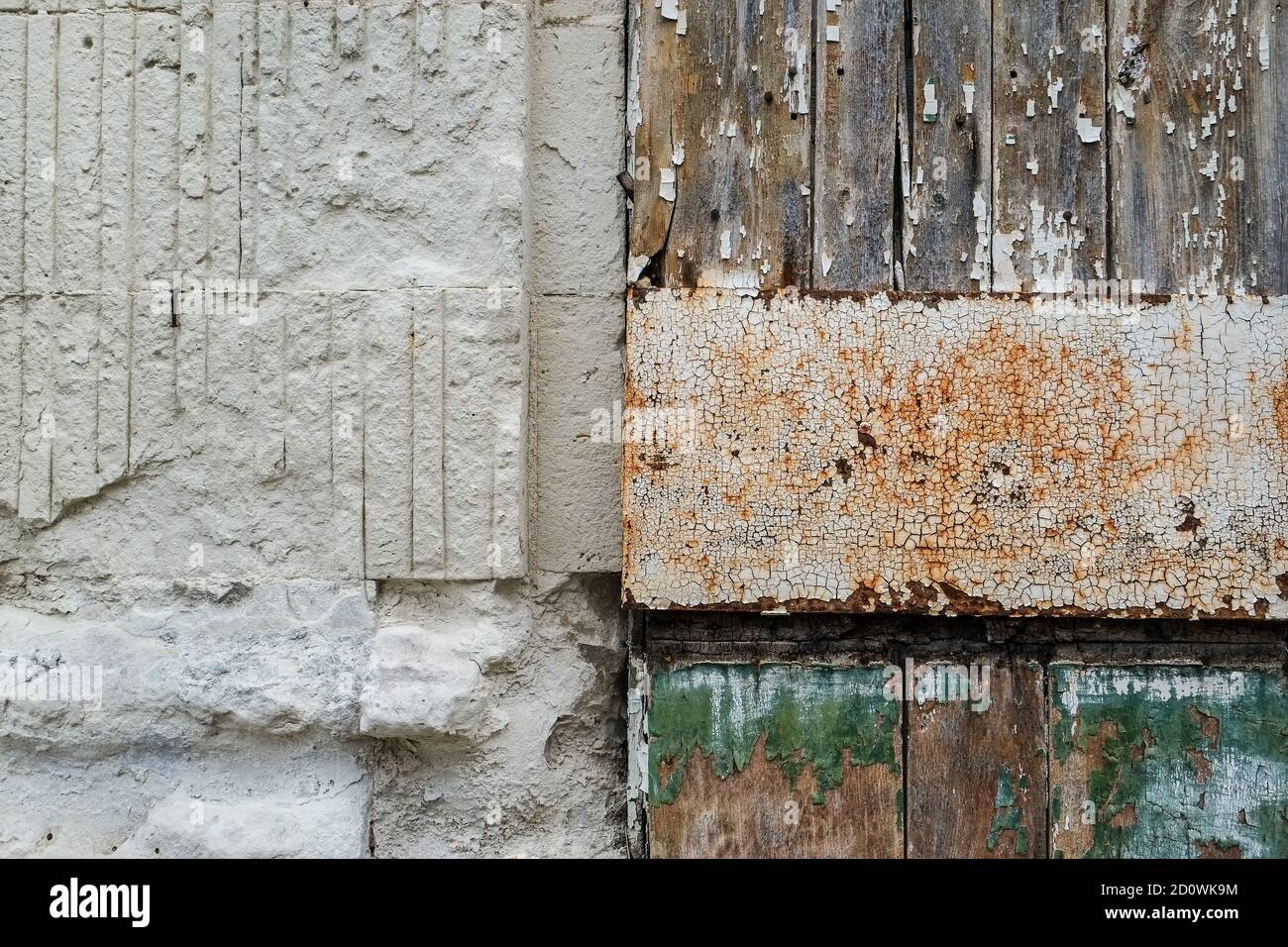 Détail de l'ancien bâtiment en mauvais état. Banque D'Images