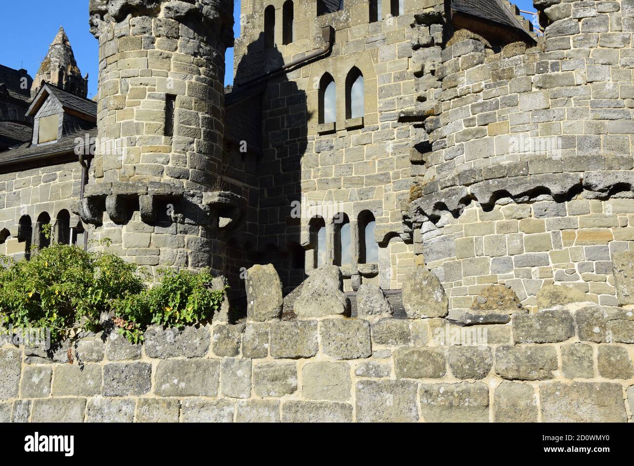 Löwenburg dans le Schlosspark à Kassel - ancien château allemand Banque D'Images