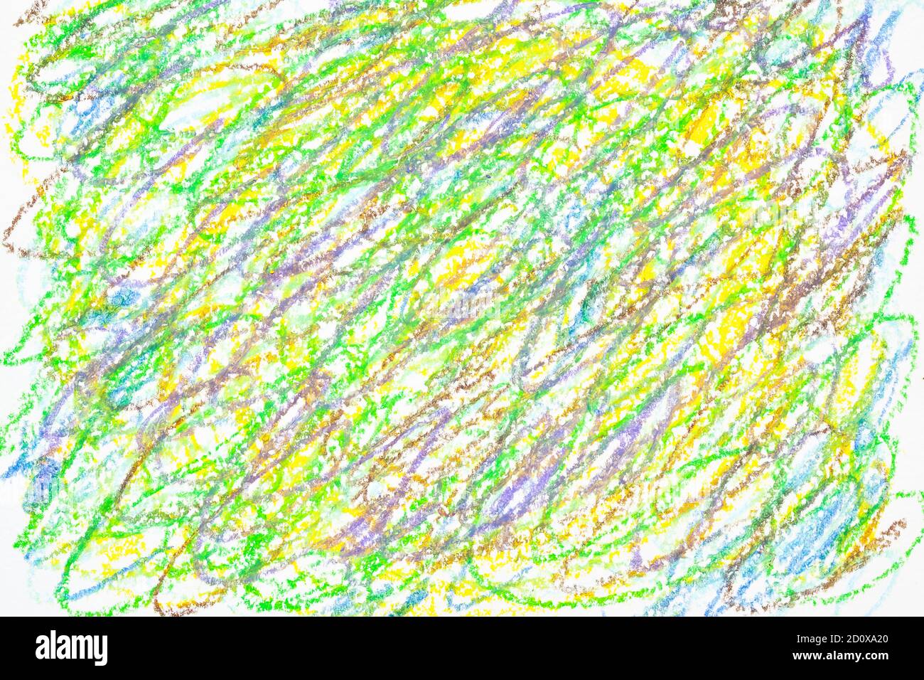 Crayon de cire coloré dessin main arrière-plan abstrait Banque D'Images