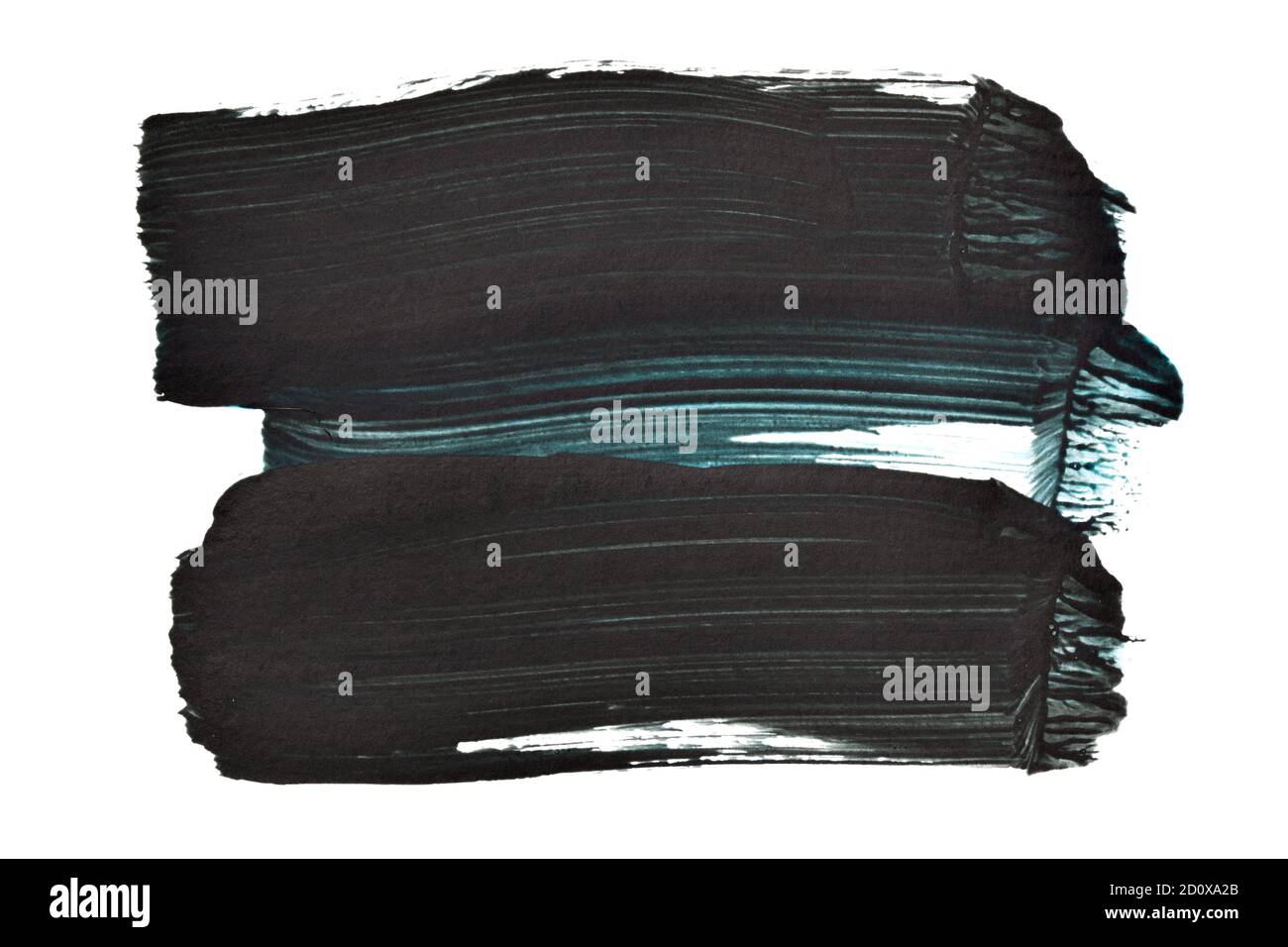 Traits de pinceau expressifs noirs isolés sur fond blanc Banque D'Images