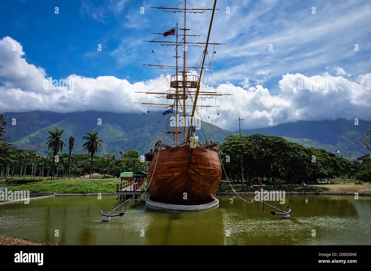 Un ancien voilier dans le parc est de Caracas (Venezuela). Banque D'Images