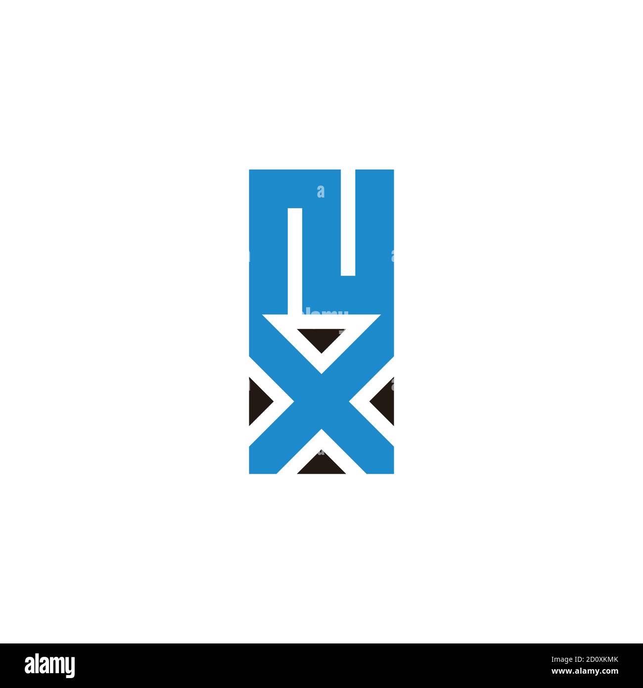 lettre nx carré géométrique triangle symbole vecteur logo Illustration de Vecteur