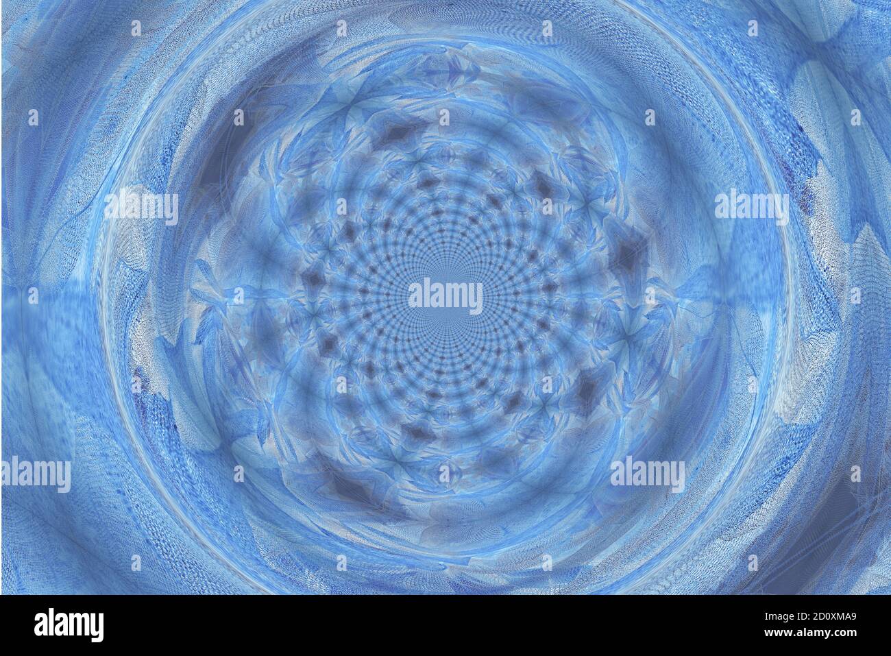 Arrière-plan de fantaisie fractale bleu conçu numériquement. Banque D'Images