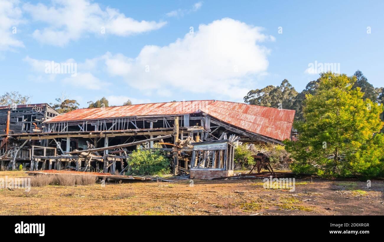 Une ancienne scierie abandonnée à Donnelly River, en Australie occidentale. Banque D'Images