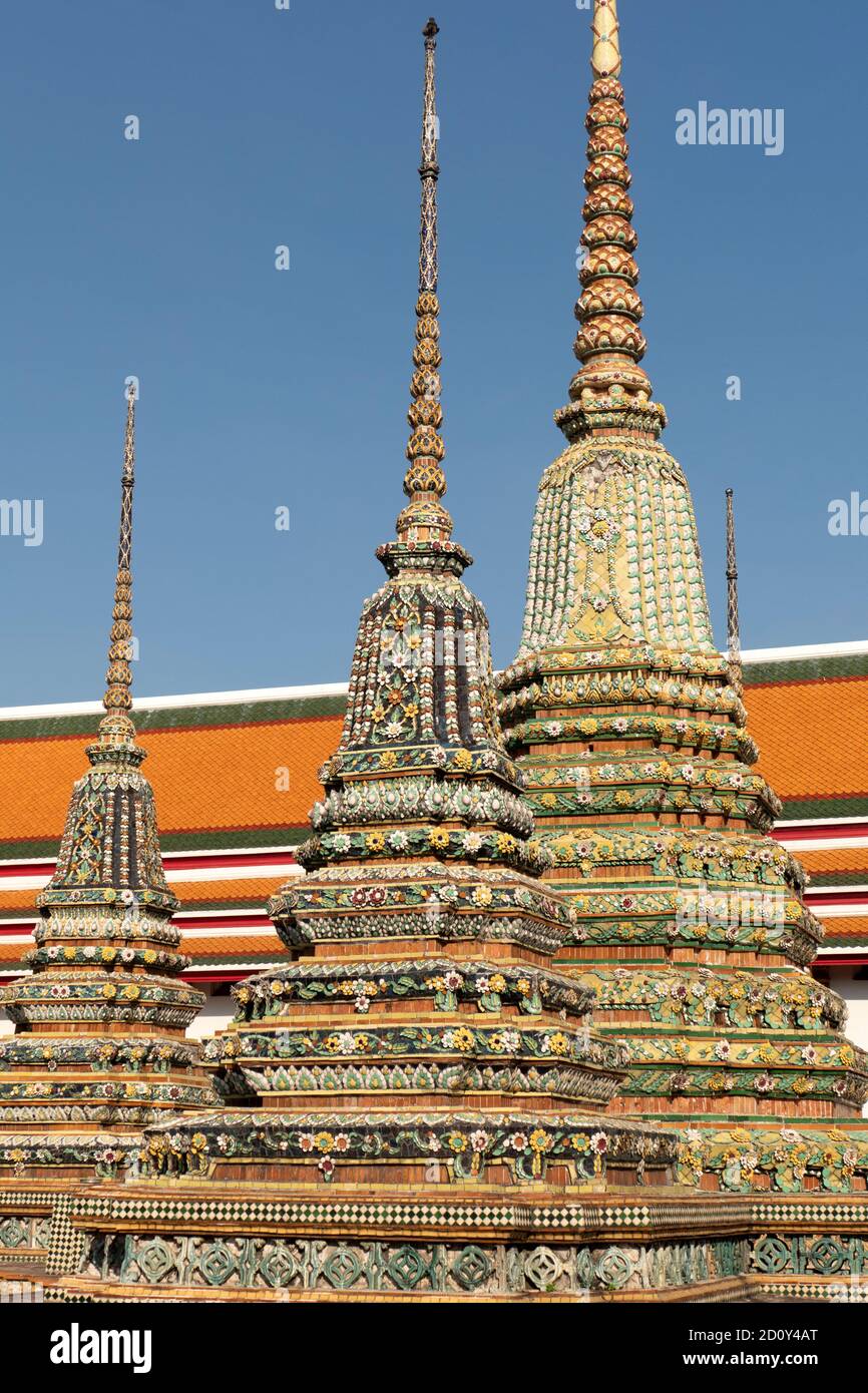 Wat Pho - le Temple du Bouddha couché, Bangkok, Thaïlande, Asie du Sud-est Banque D'Images