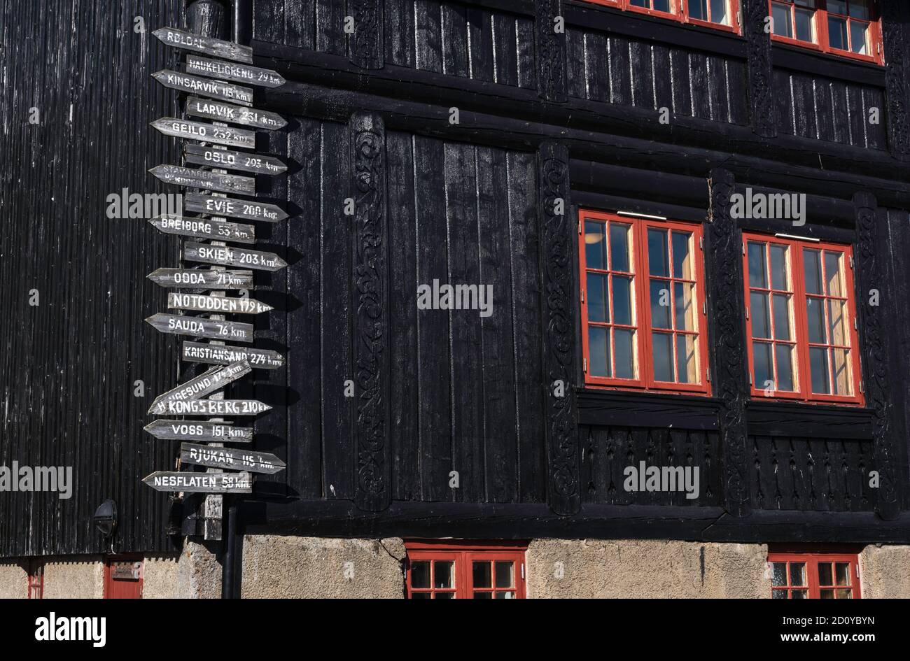 Panneau à Haukeliseter Fjellstue, Vinije, Telemark, Norvège HAUKELISITER, NORVÈGE - 16 AOÛT 2020 : panneau à Haukeliseter Fjellstue Banque D'Images