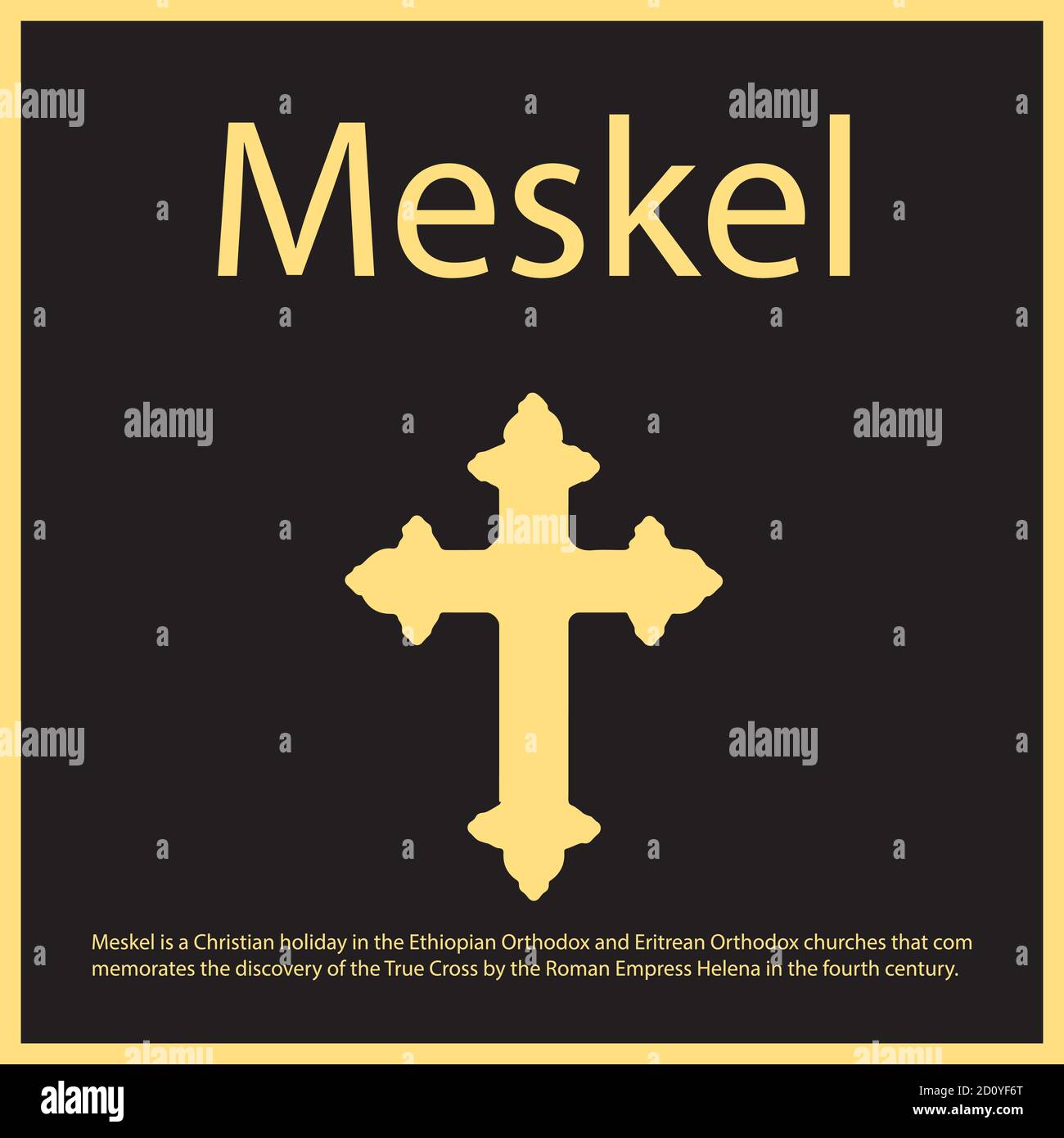 Meskel est un jour férié chrétien dans le et orthodoxe éthiopien Les églises orthodoxes érythréennes qui commémore la découverte du vrai Traversez le romain Illustration de Vecteur