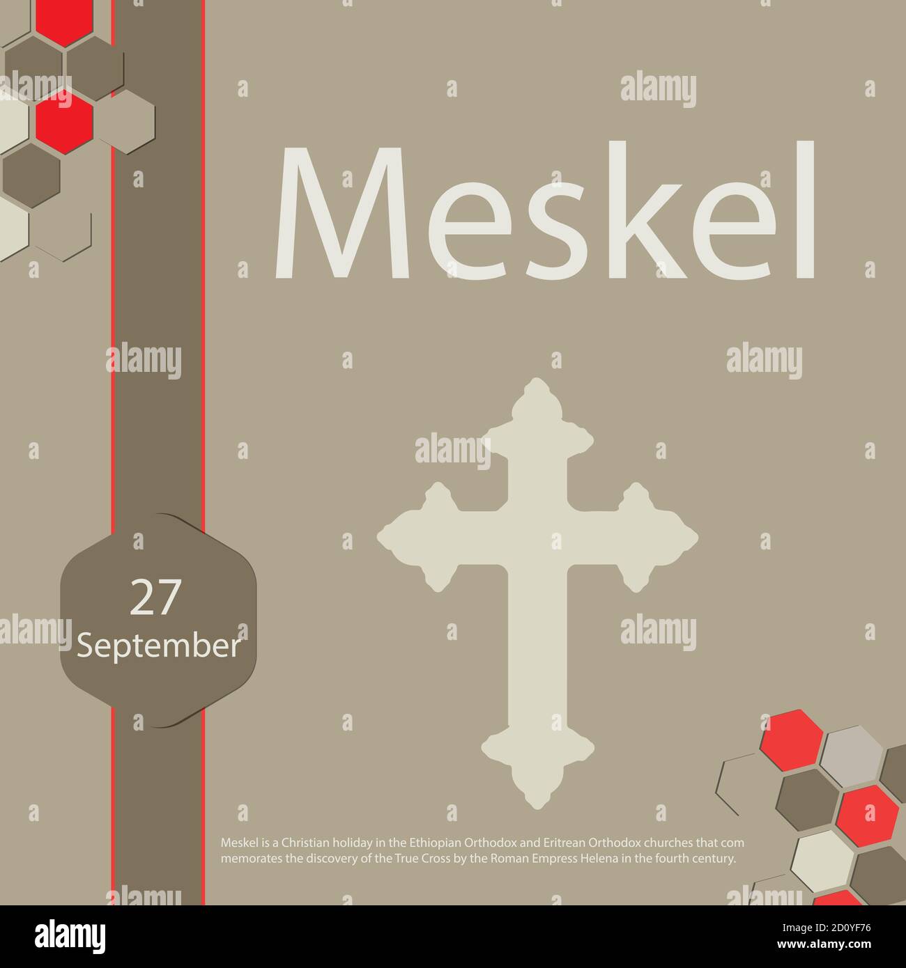 Meskel est un jour férié chrétien dans le et orthodoxe éthiopien Les églises orthodoxes érythréennes qui commémore la découverte du vrai Traversez le romain Illustration de Vecteur