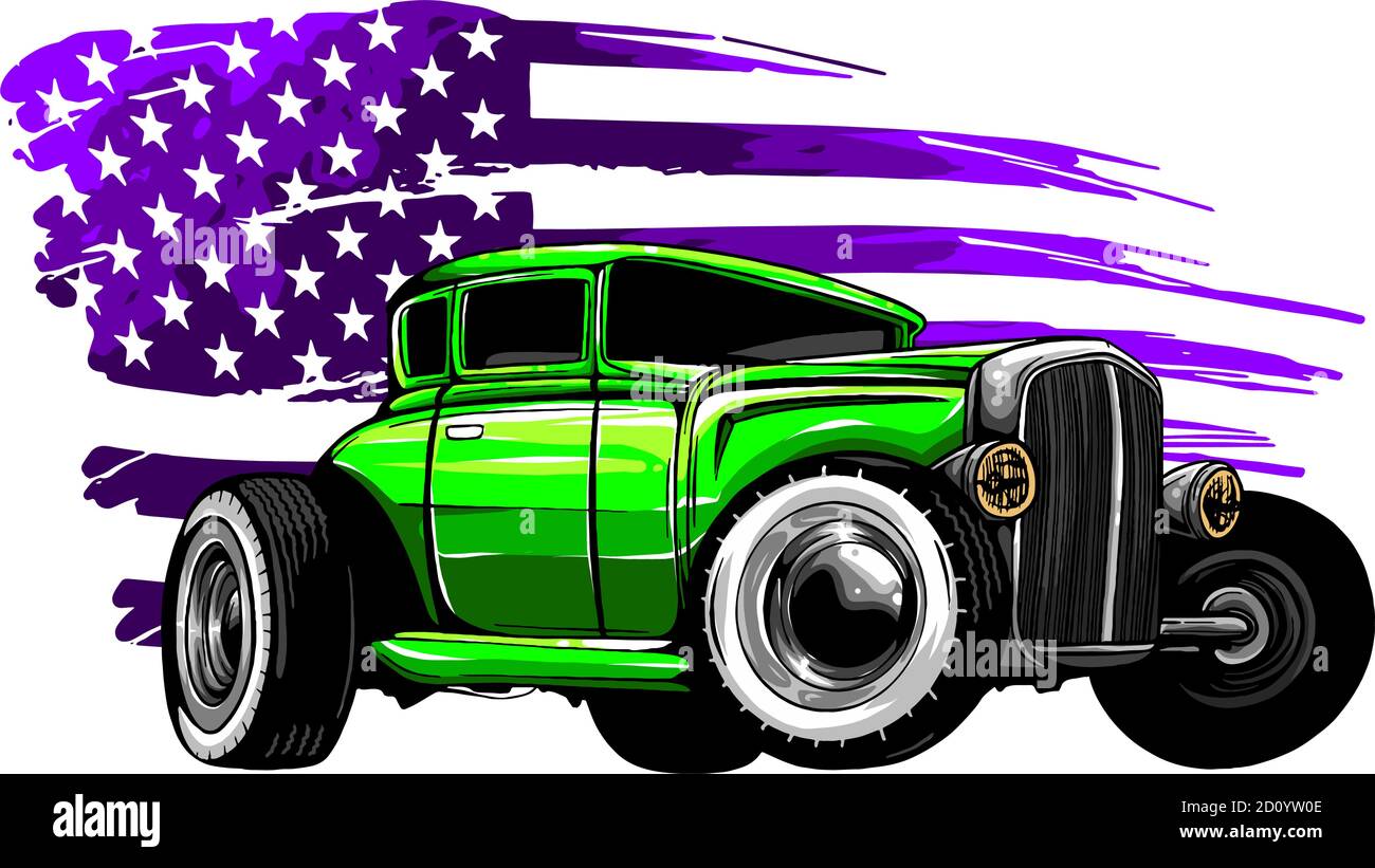 Motif vectoriel d'une voiture de muscle américaine Illustration de Vecteur