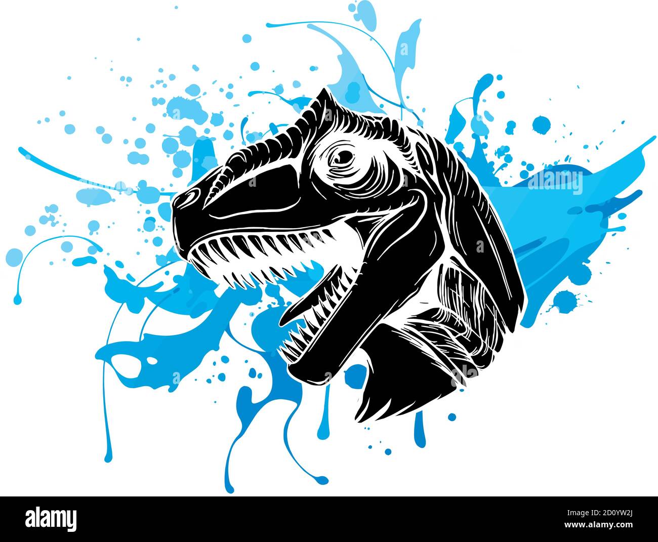 Illustration vectorielle d'un dinosaure T Rex, Tyrannosaurus Rex qui traverse un mur Illustration de Vecteur