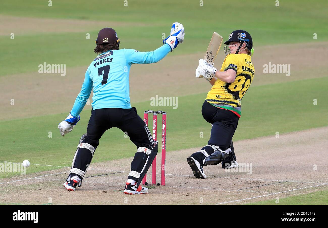 Gloucestershire's Miles Hammond battant pendant le match de la demi-finale Vitality Blast T20 à Edgbaston, Birmingham. Banque D'Images