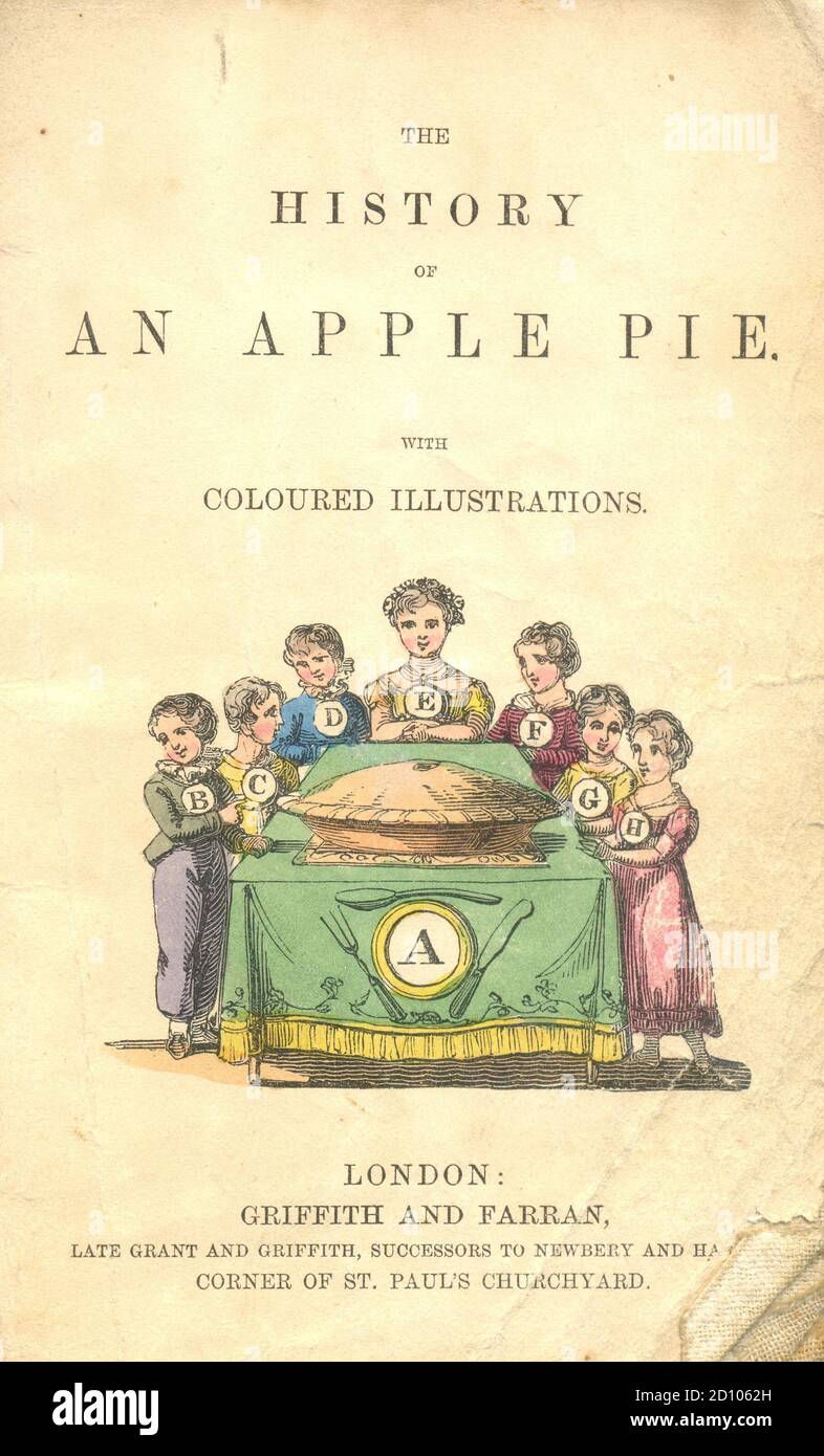 Frontispice pour le livre RAG The History of an Tarte aux pommes 1860 Banque D'Images