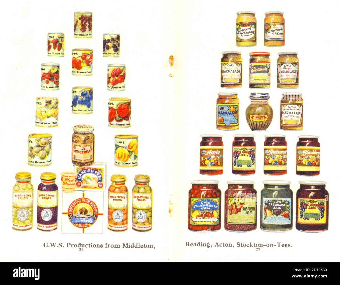 Page de la brochure publicitaire pour Co-operative Wholesale Society Ltd fruit Producteurs et preserveurs montrant une gamme de sauces 1933 Banque D'Images