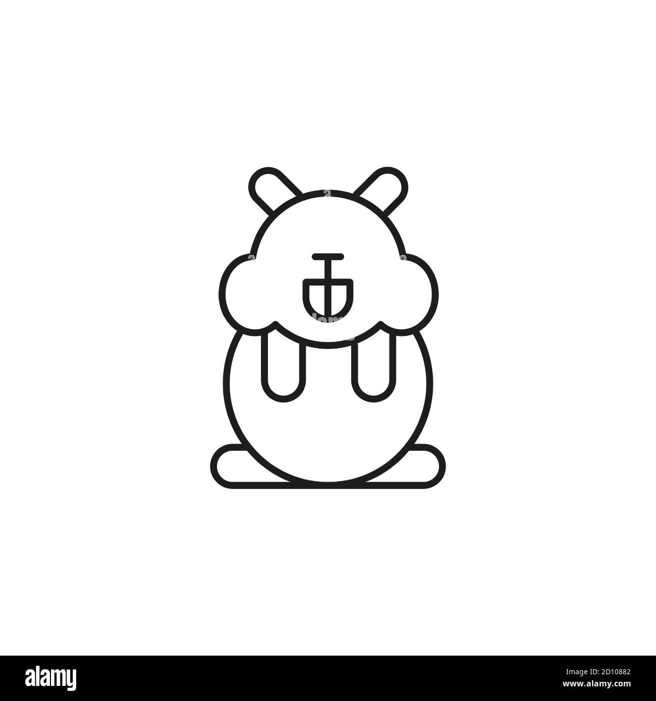 icône de hamster élément de l'icône de vétérinaire pour le concept mobile et les applications web. L'icône de hamster à ligne fine peut être utilisée pour le Web et les mobiles. Icône Premium sur blanc Illustration de Vecteur