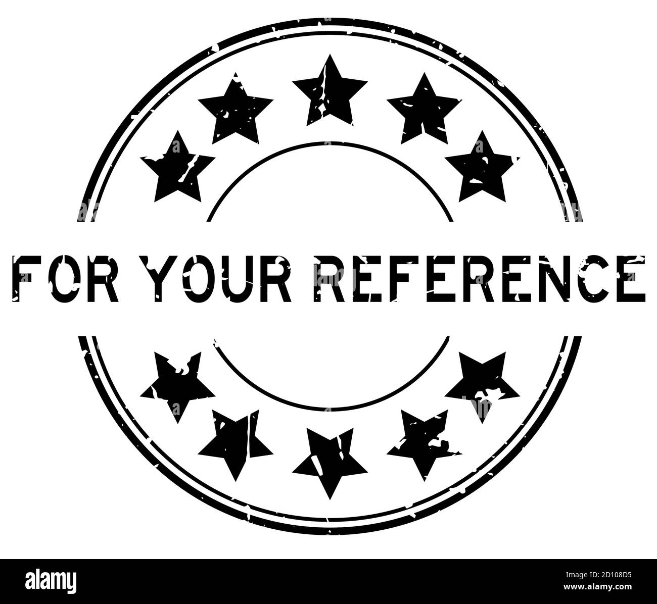 Grunge noir pour votre mot de référence avec l'icône étoile ronde tampon d'étanchéité en caoutchouc sur fond blanc Illustration de Vecteur