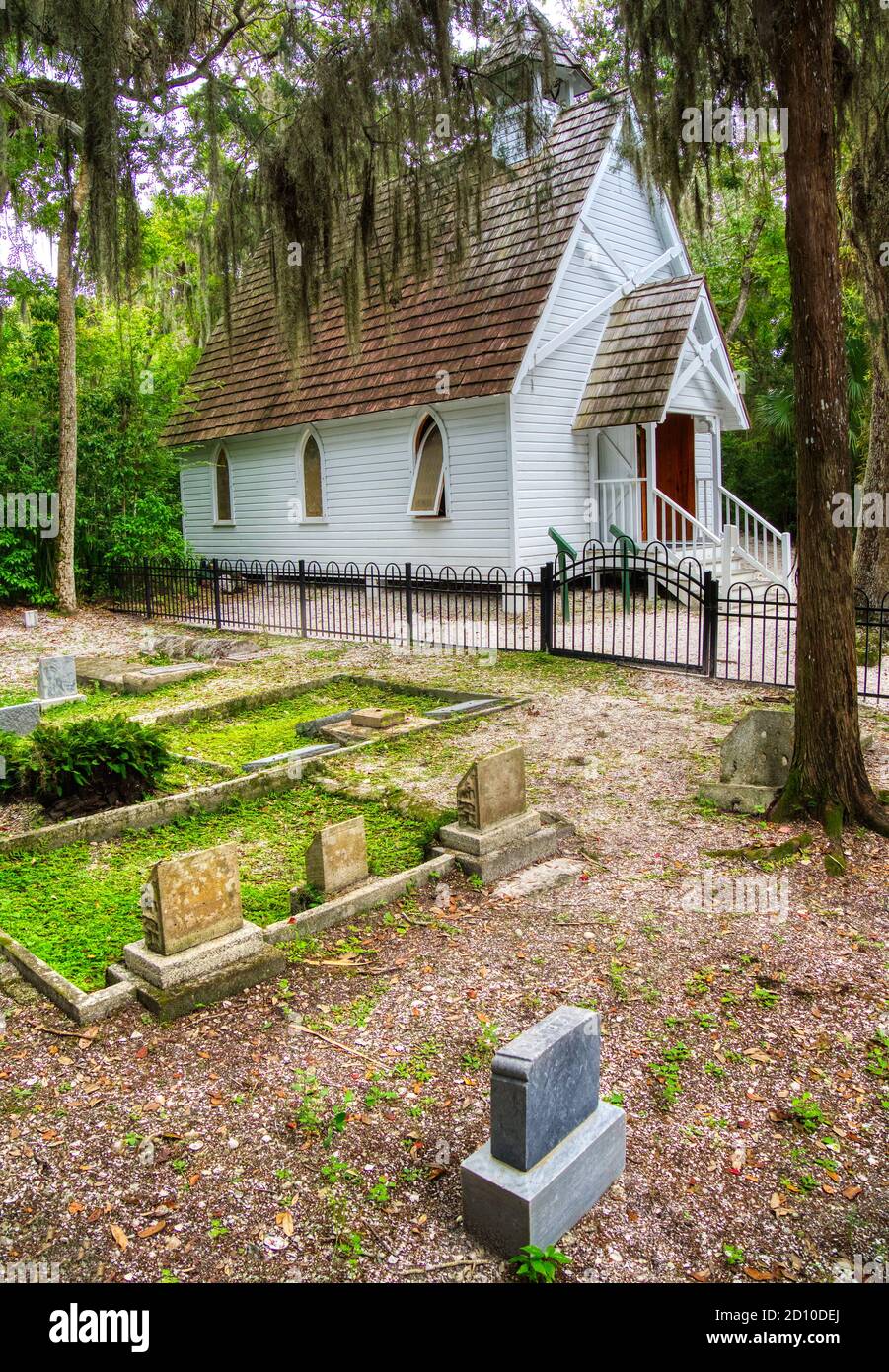 Cimetière des pionniers à la chapelle Mary's Chapel, dans le quartier historique de Spanish point in Osprey Floride aux États-Unis Banque D'Images