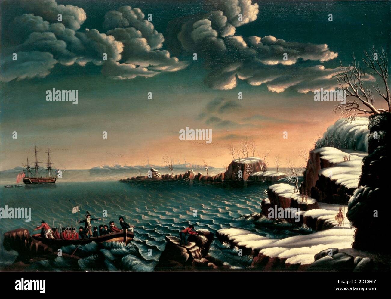 Débarquement des pèlerins par Michele Felice Cornè, vers 1805 Banque D'Images