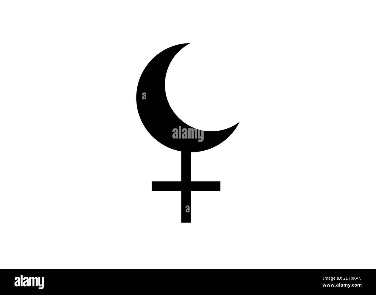 Astrologie Alphabet, Lilith Black Moon, fausse lune fictive, point d'apogee de l'orbite lunaire foyer vide. Hiéroglyphique signe de caractère, vecteur isolé Illustration de Vecteur