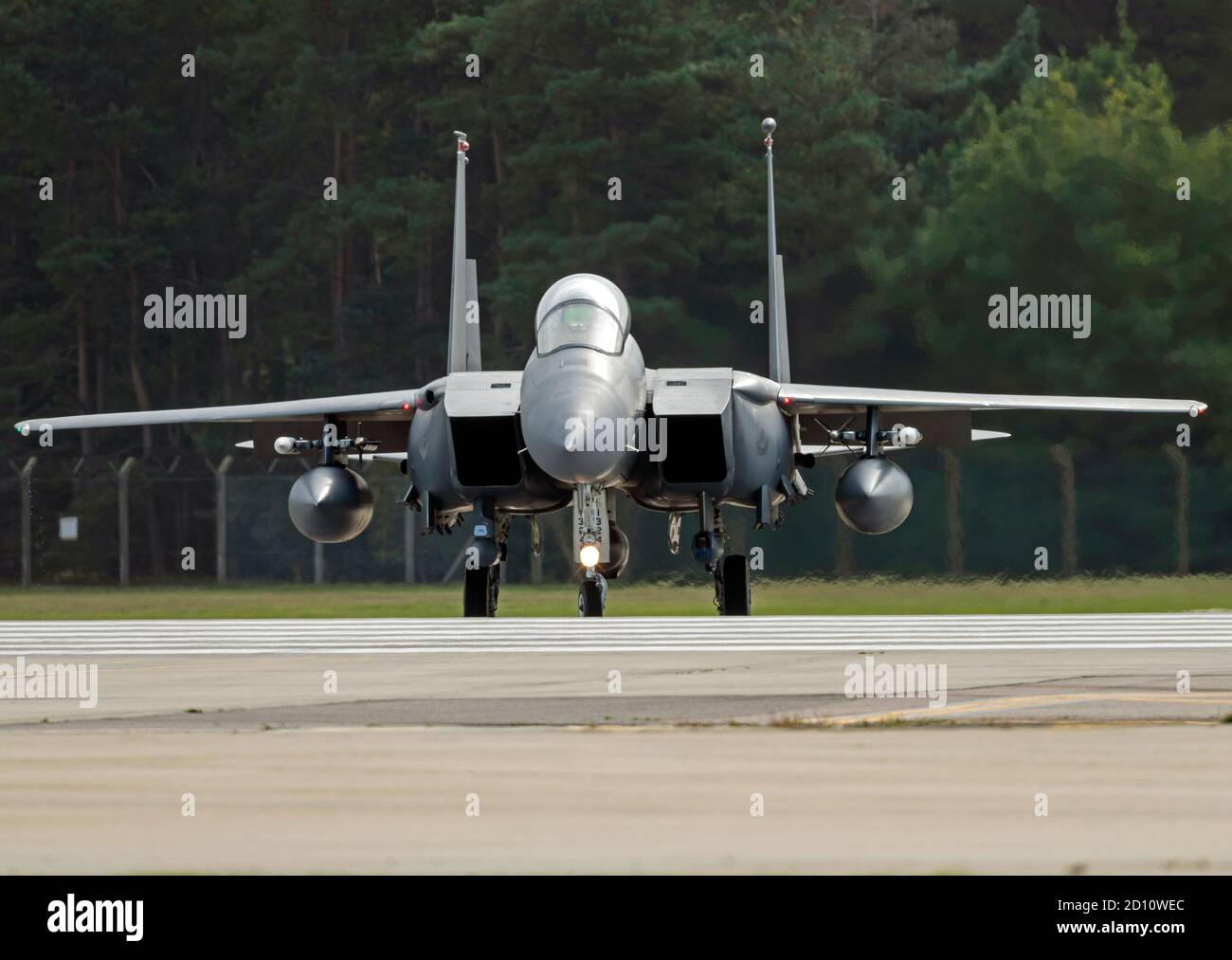 F15 les aigles du 494e 'Black Panthers' se préparent pour Prenez la route de RAF Lakenheath Banque D'Images