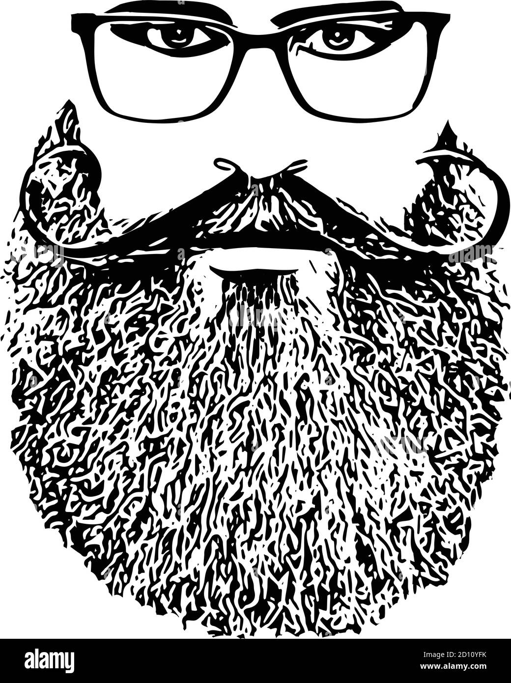 Barbu homme face hipster avec des coupes de cheveux. Vecteur de mode homme pour barbershop et modèle de logo. Illustration Vectorielle Illustration de Vecteur