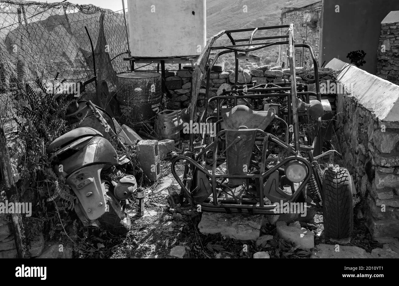Scooter & Buggy à Symi, Dodécanèse, Grèce. Banque D'Images