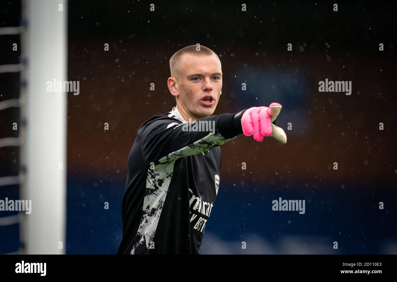 Kingston, Royaume-Uni. 04e octobre 2020. Le gardien de but Karl Jakob hein d'Arsenal pendant le match de la Premier League 2 a joué derrière des portes fermées entre Chelsea U23 et Arsenal U23 au stade Kingsmeadow, à Kingston, en Angleterre. Joué sans partisans en mesure d'assister à la réunion en raison des règles gouvernementales actuelles pendant la pandémie COVID-19, le 4 octobre 2020. Photo d'Andy Rowland. Crédit : Prime Media Images/Alamy Live News Banque D'Images