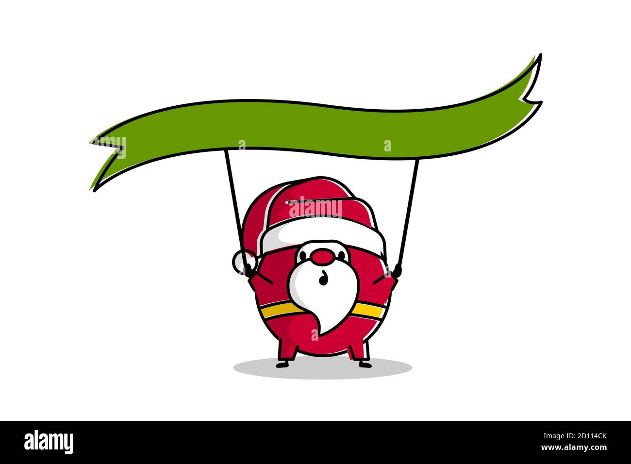 Dessin animé Père Noël drapeau pour Noël Illustration de Vecteur