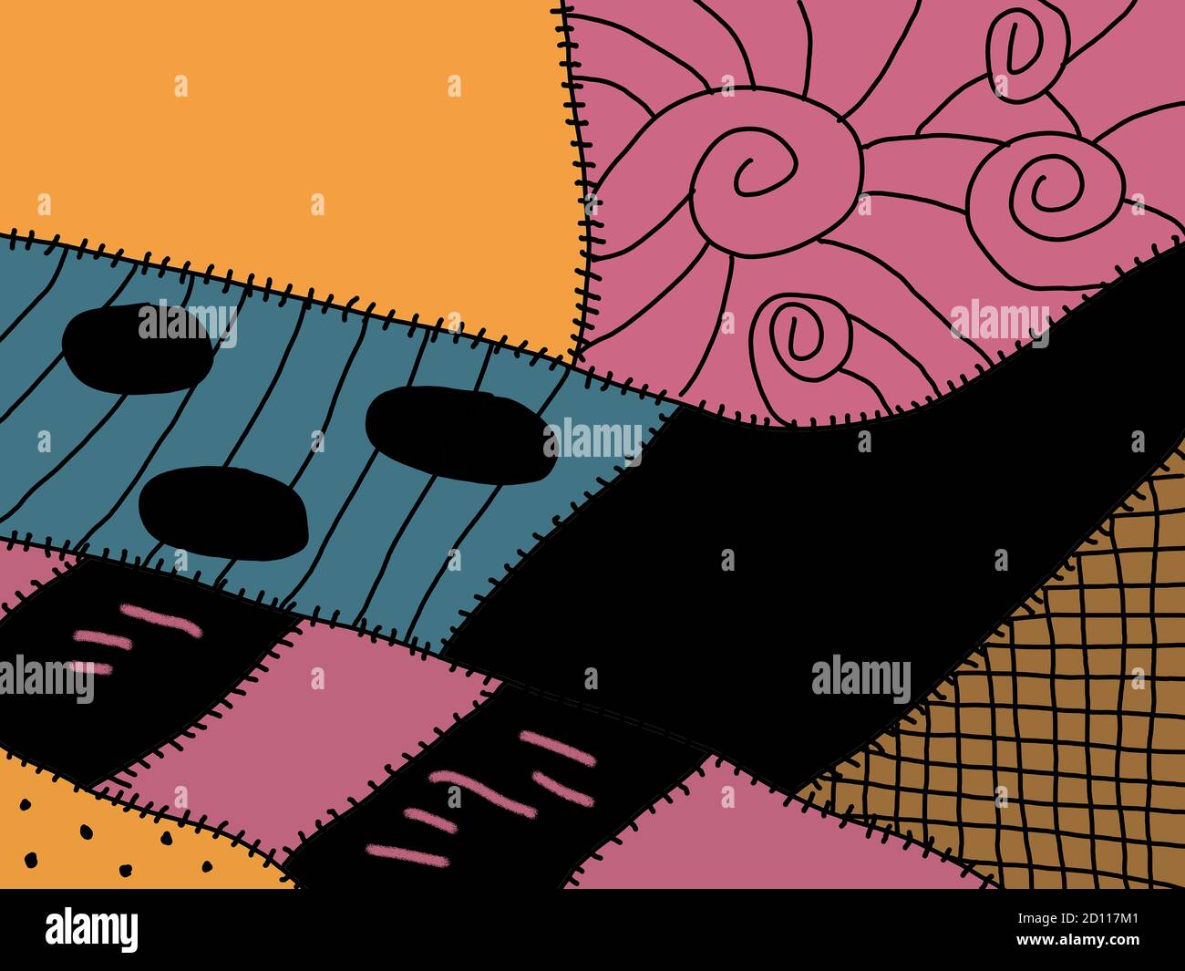 Illustration du thème de patchwork de Sally Banque D'Images