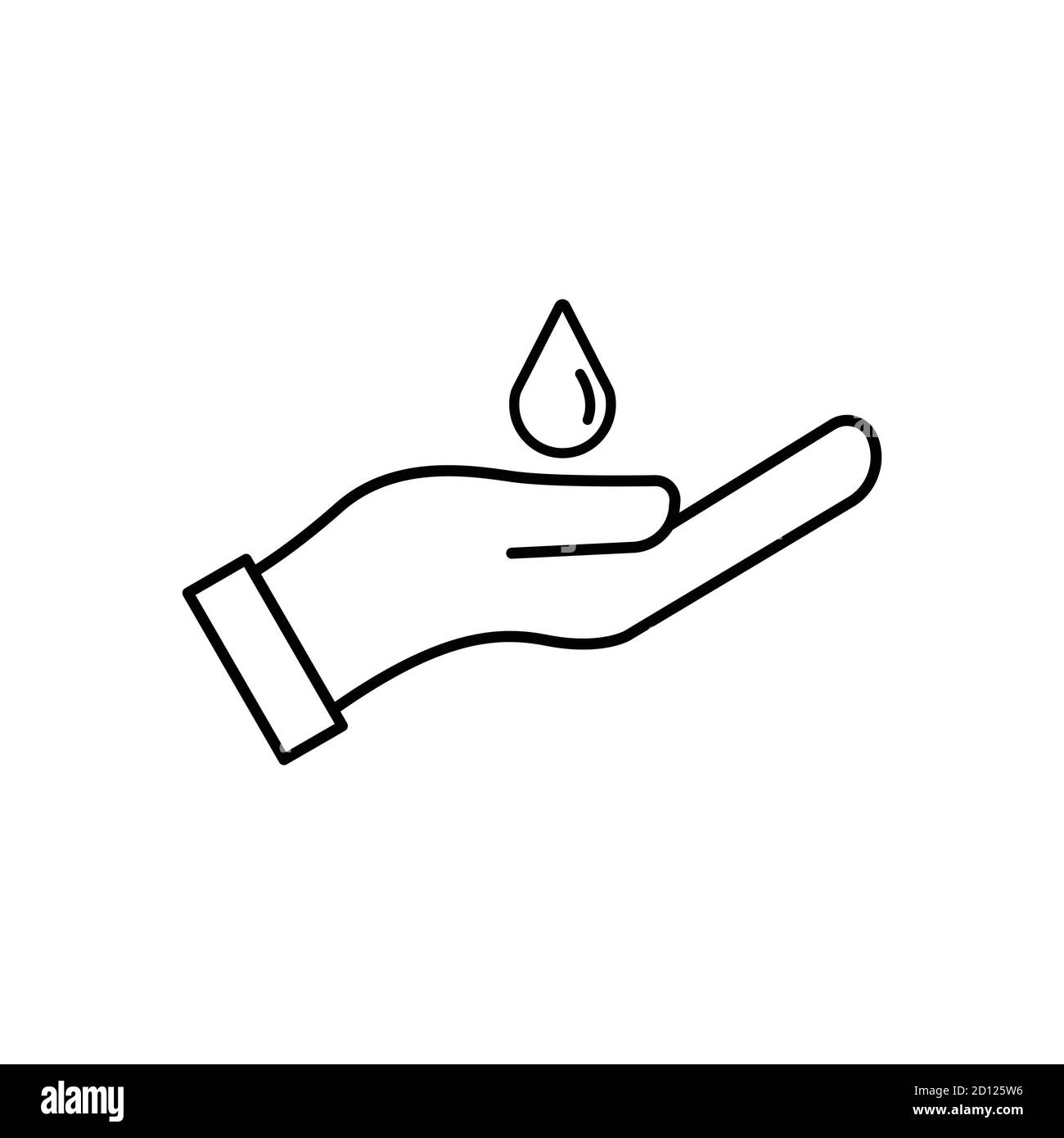 Icône de la main et de la ligne de dépôt d'eau. Icône pour se laver les mains, économiser de l'eau. Vecteur de modèle de conception Illustration de Vecteur