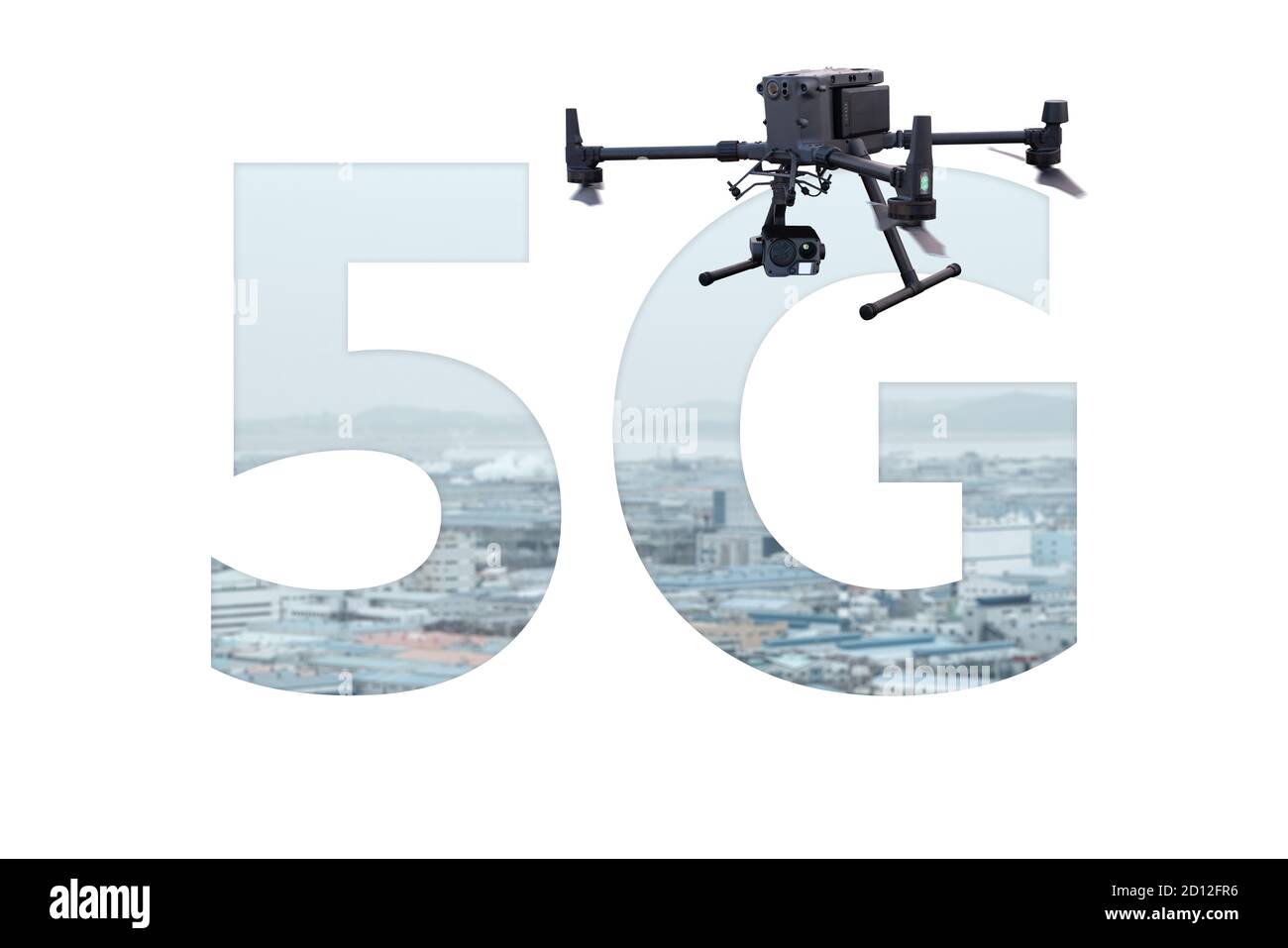 Réseau 5G pour drone de contrôle Banque D'Images