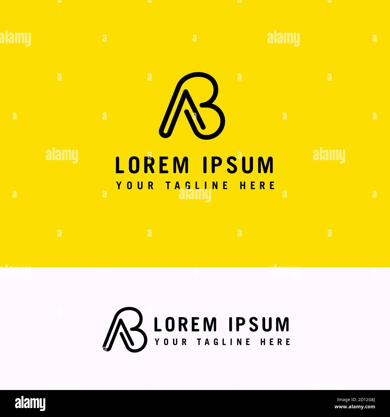 Logo AB Letter Line. logo ab Letter avec style minimaliste. Illustration de Vecteur