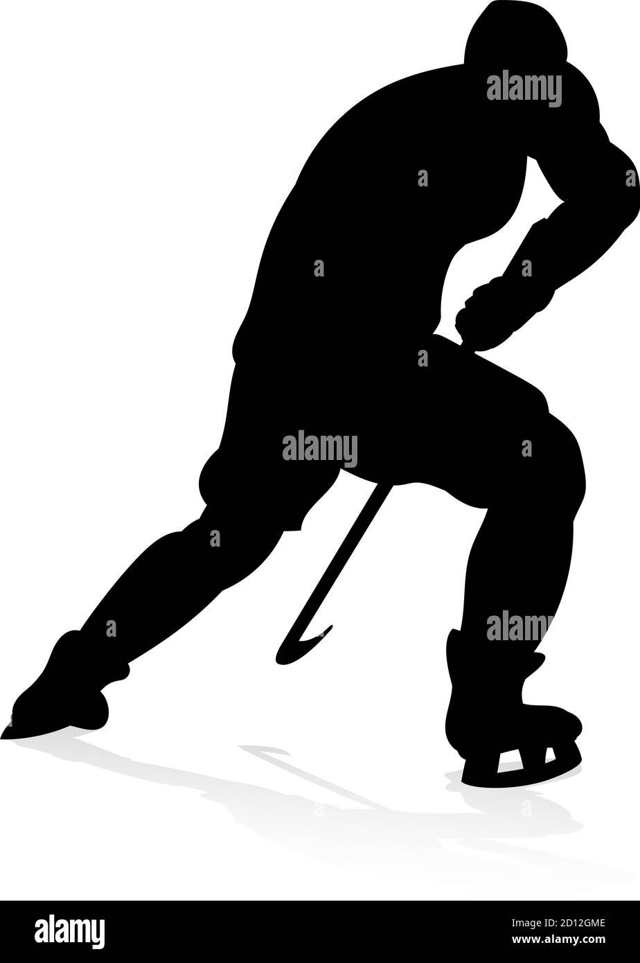 Joueur de Hockey sur glace d'ossature Illustration de Vecteur