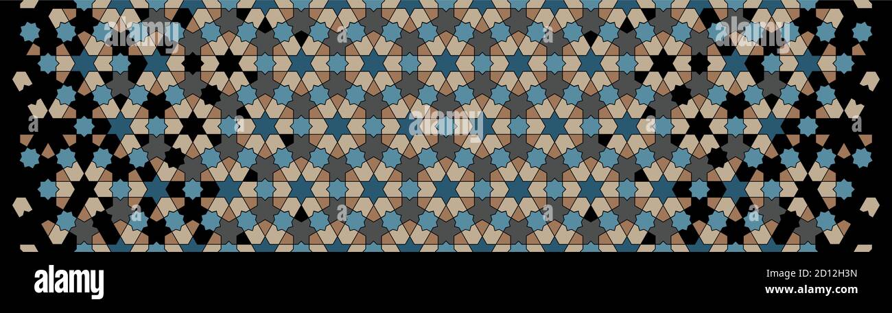Modèle islamique moderne. Texture de demi-teinte géométrique avec désintégration ou rupture de carreaux de couleur. Illustration de Vecteur