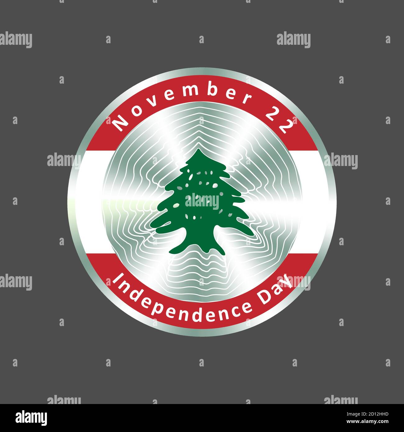Libanais Independence Day Metal, badge de couleur drapeau. 22 novembre, jour national du Liban Illustration de Vecteur